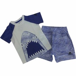 Adidas completino bambino unisex bianco-blu