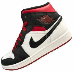 Jordan 1 air mid gym red black toe